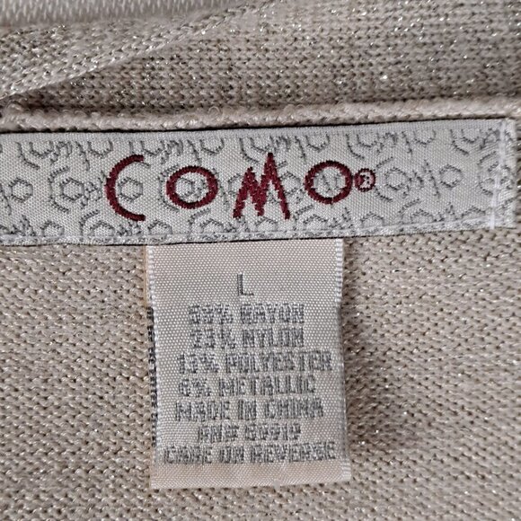 Como Size Large Sparkly Gold Faux Wrap Sweater Tank Insert Dressy Formal EUC - Picture 7 of 9